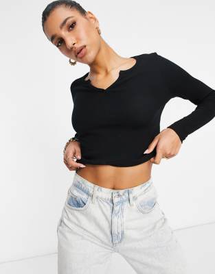 top crop maniche lunghe