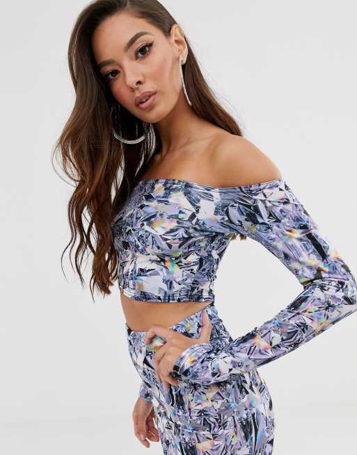 ASOS DESIGN - Ensemble avec top et mini-jupe à imprimé losanges, 3 de 3