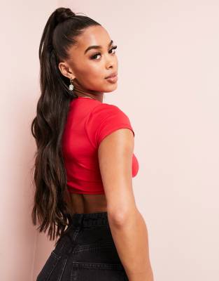 asos red crop top