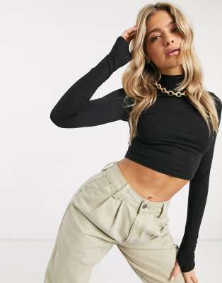 asos black crop top