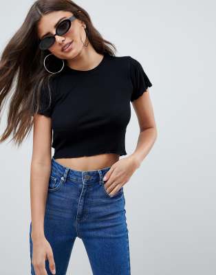 asos black crop top