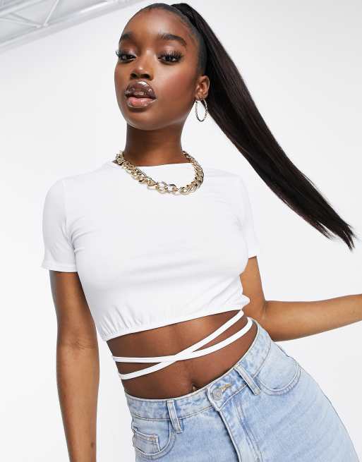 Asos white cheap crop top