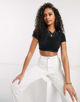 asos black crop top