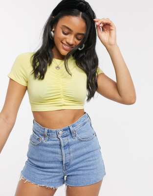 lemon yellow crop top