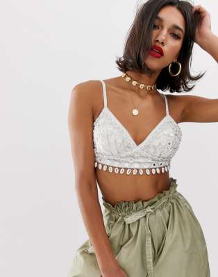 sequin bralet crop top