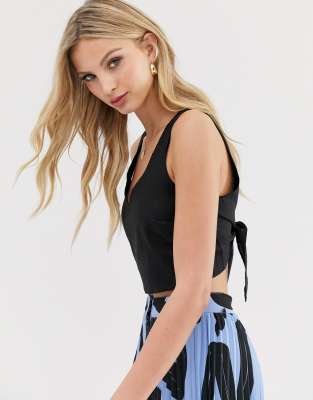 asos black halter neck top