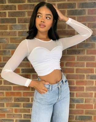 asos white mesh top