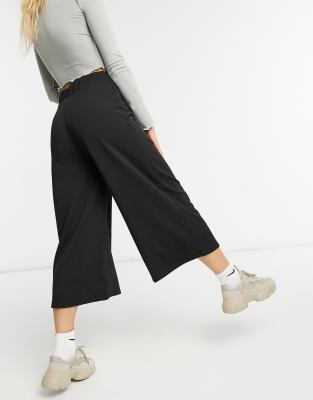 black wide leg capri pants