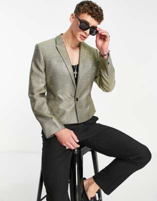 ★2024FW新作★ROMANTIC CROWN★SHINING LOGO CROP BLAZER 202594766-1-gold