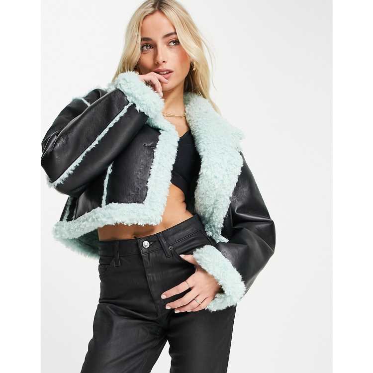 Black aviator jacket asos sale