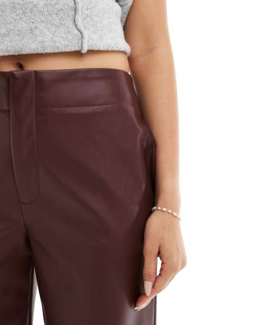 ASOS DESIGN - Cropped bukser i blommefarvet, imiteret læder, 5 af 5