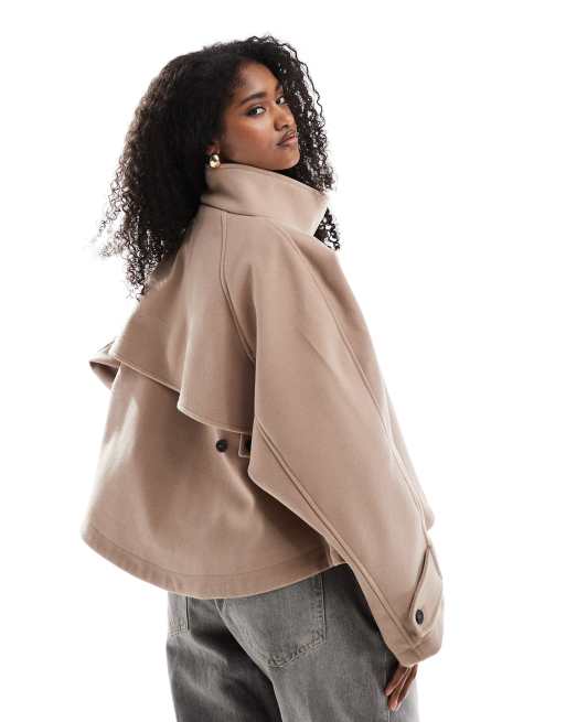 ASOS DESIGN – Formeller Cropped-Cape-Mantel in Rosé