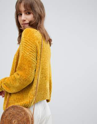chenille cropped cardigan