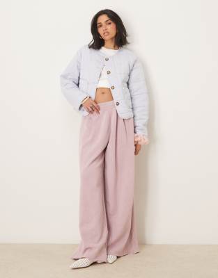 ASOS DESIGN CROPPED COLLARLESS QUILTED JACKET 