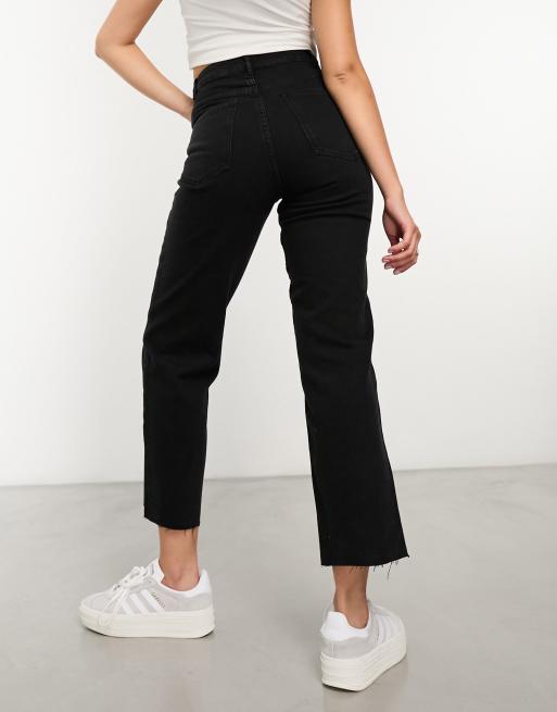 Black cut off jeans hotsell