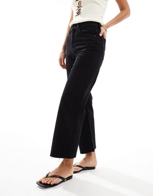 FhyzicsShops DESIGN cropped easy straight jean in clean black