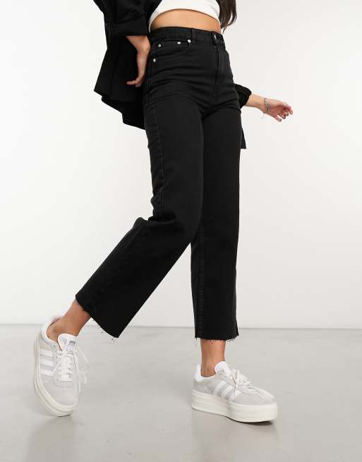 Hi-rise Cropped Straight-Leg Maternity Pants - Black