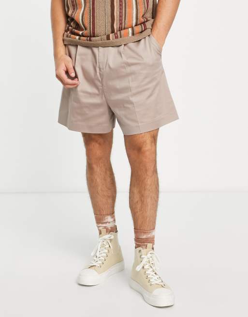 ASOS DESIGN - Cropped elegante bermuda-shorts i beige