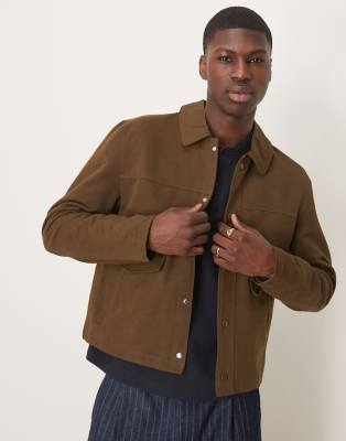 ASOS DESIGN ASOS DESIGN cropped harrington jacket in brown