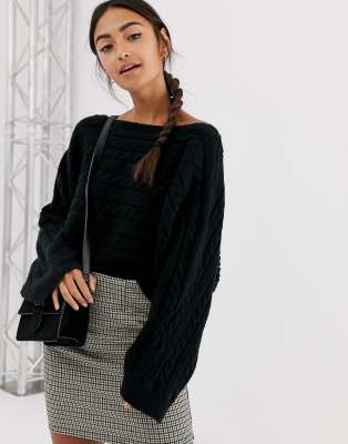 black cropped knitted jumper