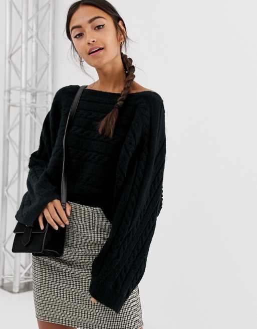 ASOS DESIGN cropped horizontal cable knit sweater ASOS