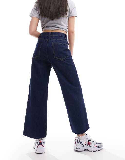 ASOS DESIGN - Cropped jeans med vide ben i skyllet vask, 3 af 5