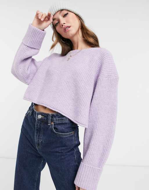 Lilac cropped clearance jumper