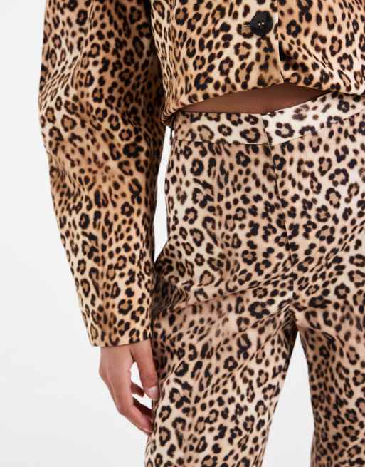 ASOS DESIGN cropped kick flare pants in leopard print, 4 of 6