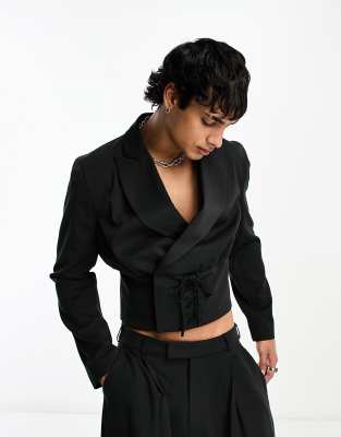 Black lace hot sale suit jacket