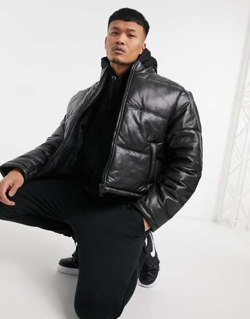 ASOS DESIGN puffer jacket in black