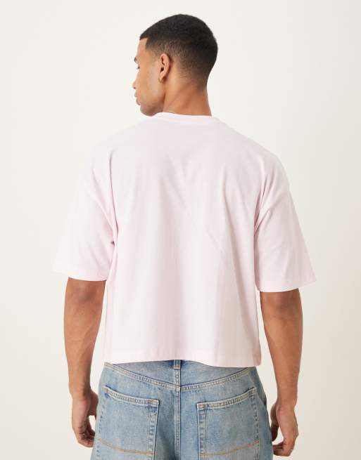 ASOS DESIGN - Cropped oversized T-shirt met grafische aardbeienprint in roze, 3 van 4