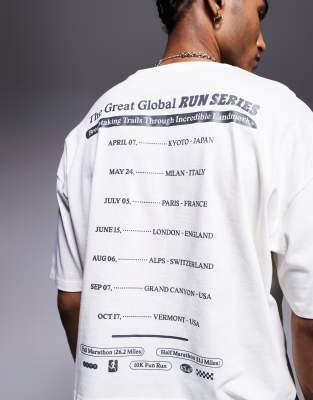 ASOS DESIGN cropped oversized t-shirt with athletic front print in white