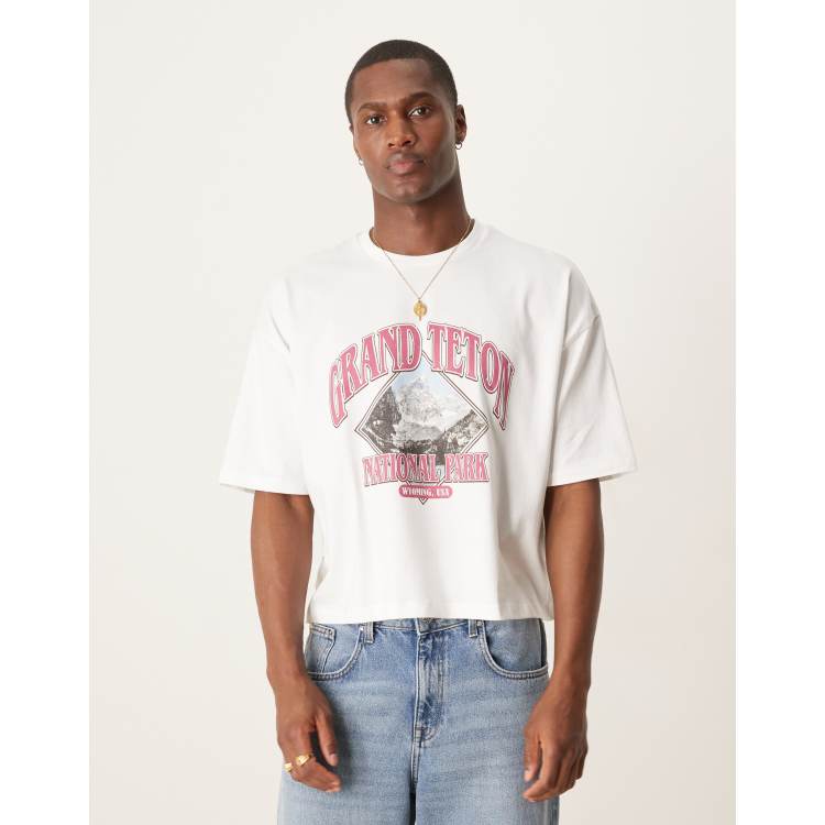 [DISCOVERY] (W) Washing Crop Outdoor Frame T-shirt★大人気★ Cotton T-Shirt - Washed Natural | 3600 SW | NLA