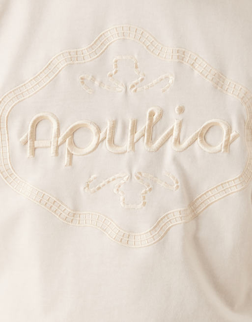ASOS DESIGN cropped oversized t-shirt with tonal cut out embroidery in cream