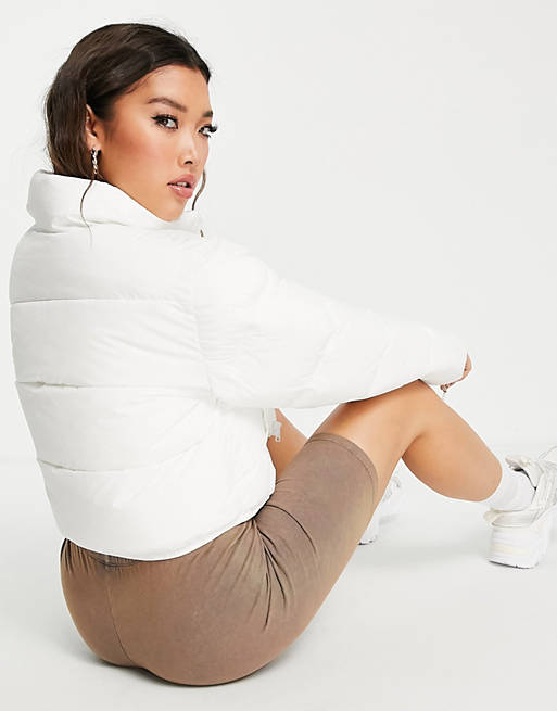 Coats & Jackets cropped puffer in white 