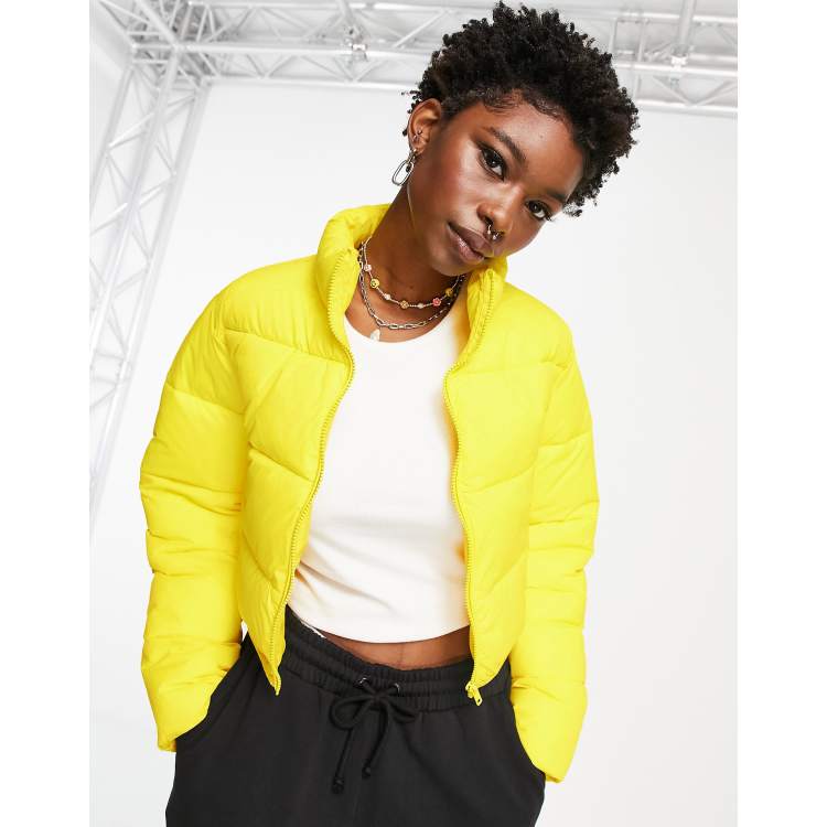 Cropped Puffer Jacket - Golden Yellow