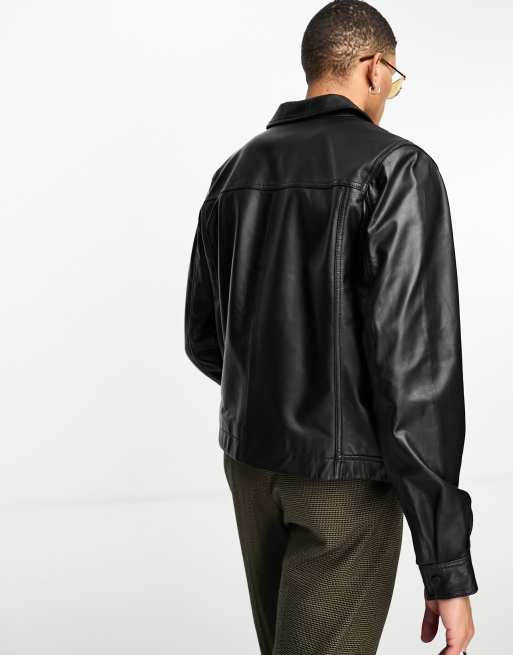 Asos design harrington on sale jacket in black