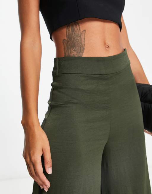 Cropped satin shop trousers