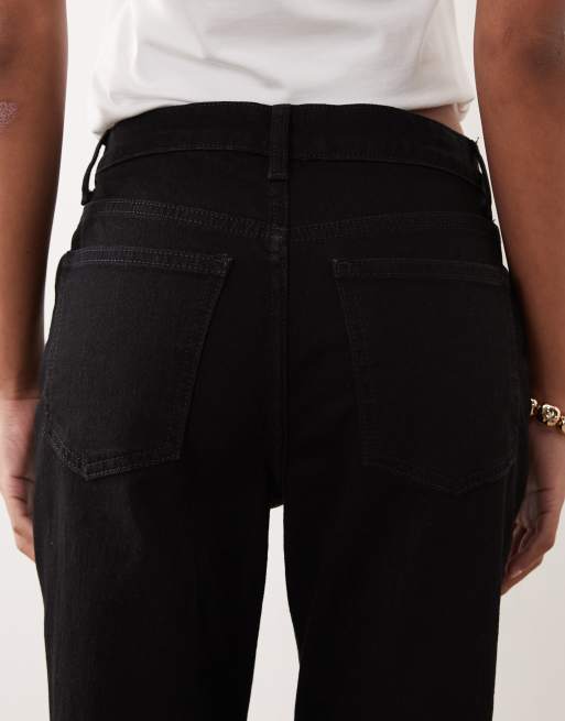 ASOS DESIGN – Cropped-Schlagjeans in Schwarz, 5 von 5