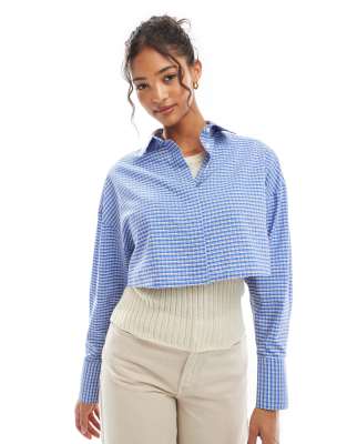 ASOS DESIGN ASOS DESIGN cropped shirt in mini check-Multi