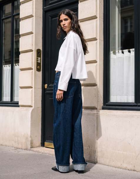 ASOS DESIGN cropped shirt in white - view 1