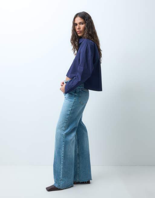 ASOS DESIGN cropped skjorte i navy, 4 af 7