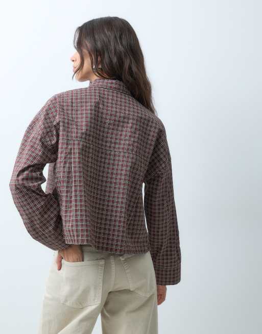 ASOS DESIGN cropped skjorte i tern, 4 af 8