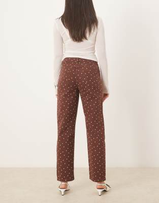 Asos Design Cropped Slim Leg Jeans In Brown