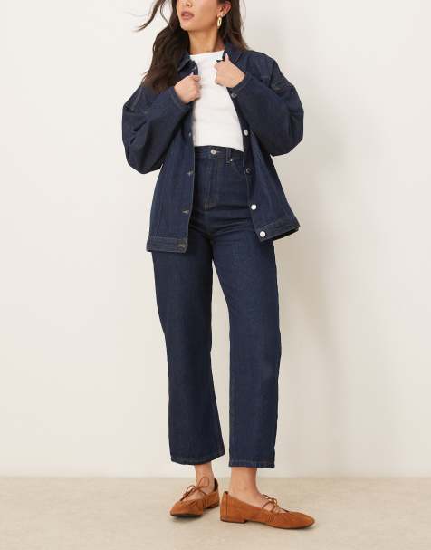 ASOS DESIGN cropped straight leg jean in indigo - view 1