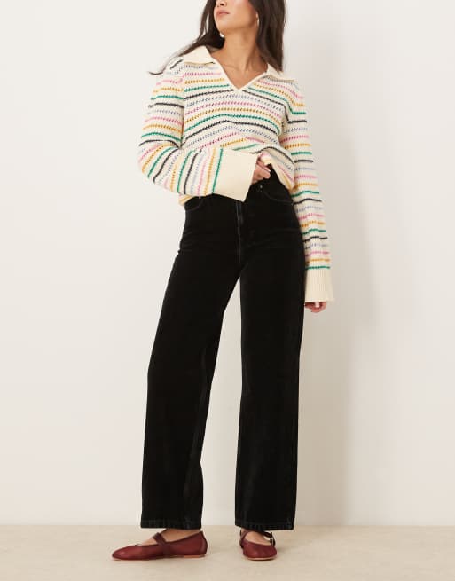 ASOS DESIGN cropped straight leg jeans in black