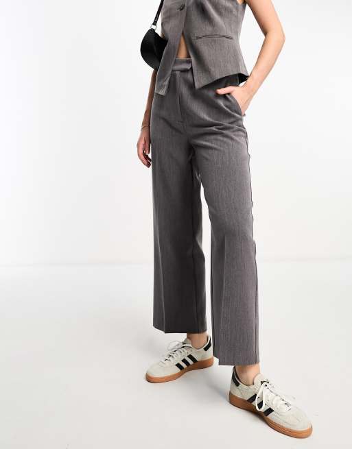 ASOS DESIGN cropped straight pants in gray