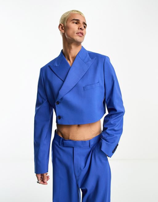 ASOS DESIGN mix & match suit in cobalt blue