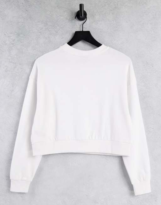 ASOS DESIGN cropped sweatshirt in white