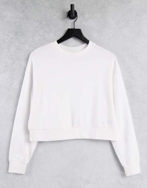 ASOS DESIGN - Cropped sweatshirt in wit